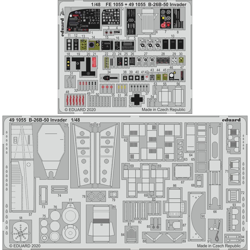 1/48 B-26B-50 Invader Photo-Etched Parts (for ICM)