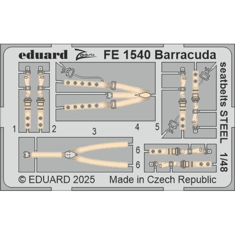 1/48 Barracuda seatbelts STEEL (For Trumpeter)