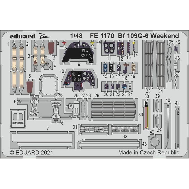 1/48 Bf 109G-6 Weekend Zoom Photo-Etched Parts (for Eduard)