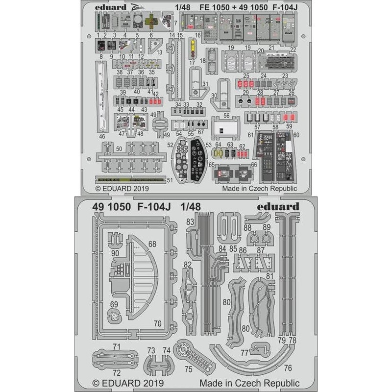 1/48 F-104J Photo-Etched Parts (for Kinetic)