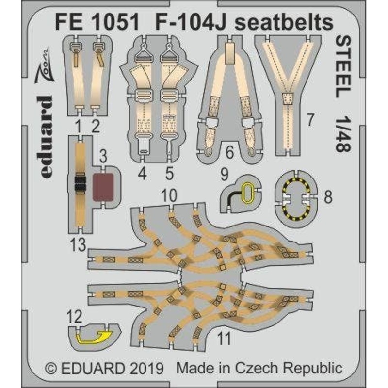 1/48 F-104J Seatbelts (Steel) (for Kinetic)
