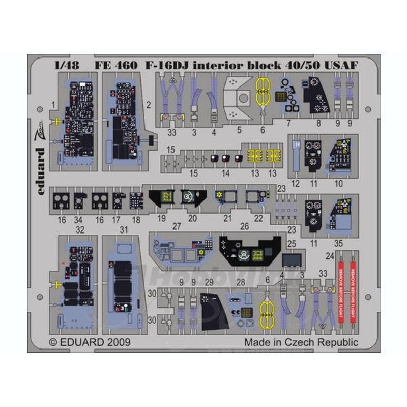 1/48 F-16DJ Interior block 40/50 USAF  Interior Zoom Color PE S.A. (for Kinetic)