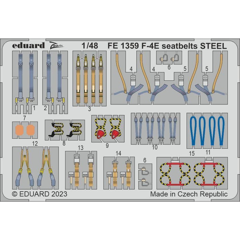 1/48 F-4E Seatbelts STEEL Zoom Photo-Etched Parts (for MENG)