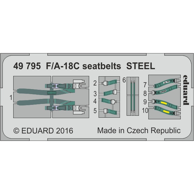 1/48 F/A-18C Seatbelts Steel (Kinetic K48031)
