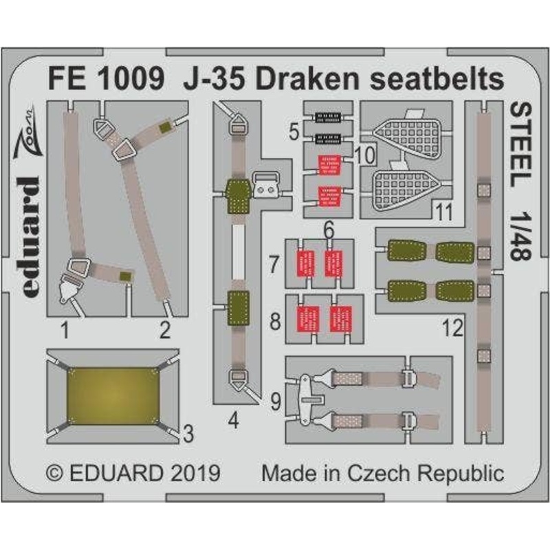 1/48 J-35 Draken Seatbelts Steel (for Hasegawa)