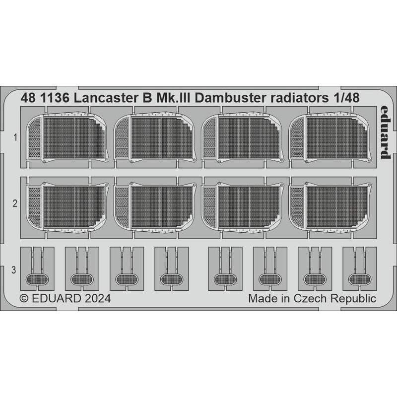 1/48 Lancaster B.Mk.III Dambuster radiators Photo Etched (for HKM)