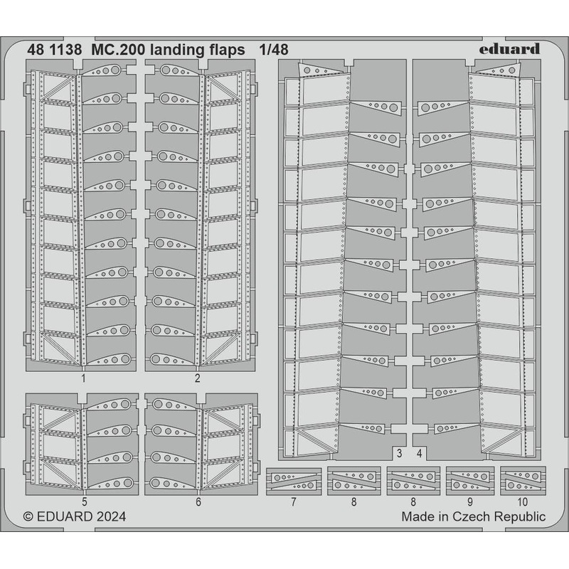 1/48 MC.200 landing flaps Photo etched (for ITALERI)
