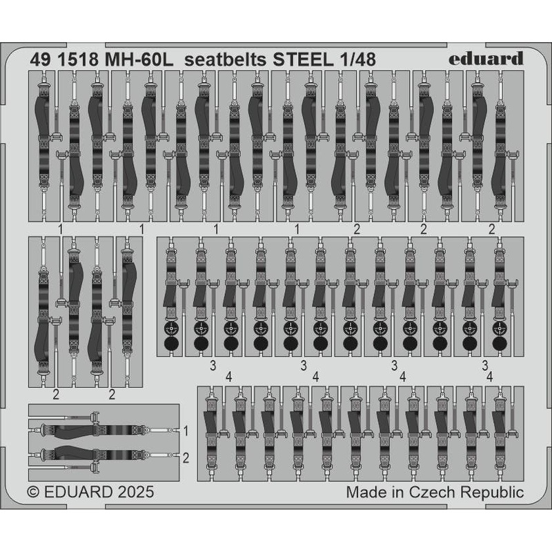 1/48 MH-60L cargo seatbelts STEEL