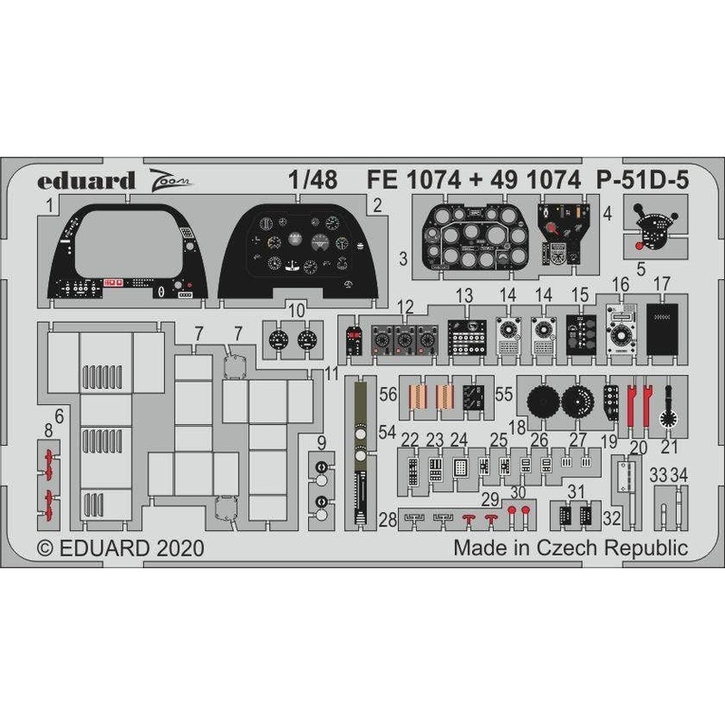 1/48 P-51D-5 Zoom Photo-Etched Parts (for Airfix)