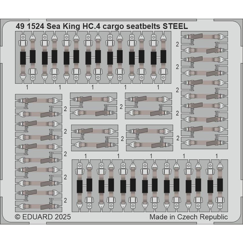 1/48 Sea King HC.4 cargo seatbelts STEEL (Airfix)