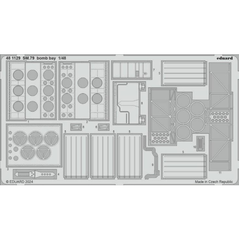 1/48 SM.79 Sparviero bomb bay Photo etched (for Eduard)