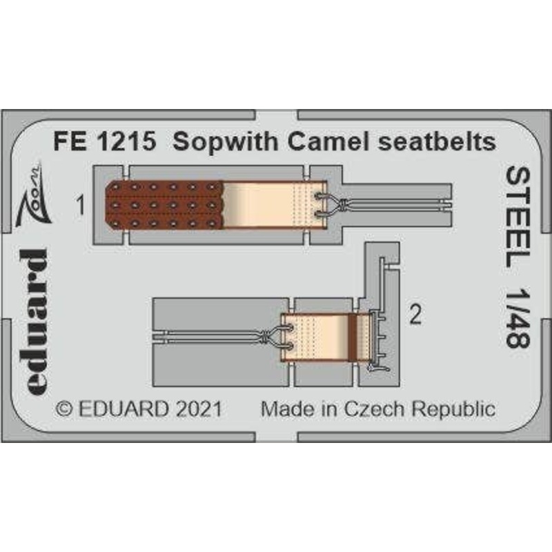 1/48 Sopwith Camel seatbelts STEEL for Eduard