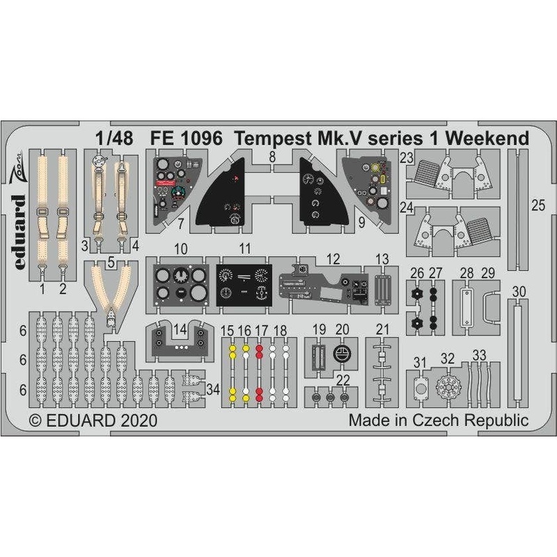 1/48 Tempest Mk.V Series 1 Weekend Zoom Photo-Etched Parts (for Eduard)