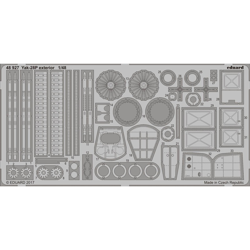 1/48 Yak-28P Exterior Photo-Etched Parts (for Bobcat Models)