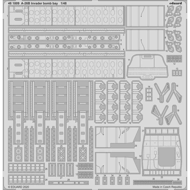 1/48 A-26B Invader Bomb Bay Photo-Etched Parts (for ICM)