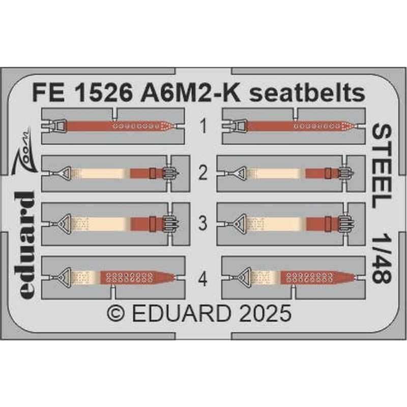 1/48 A6M2-K seatbelts STEEL (Eduard)