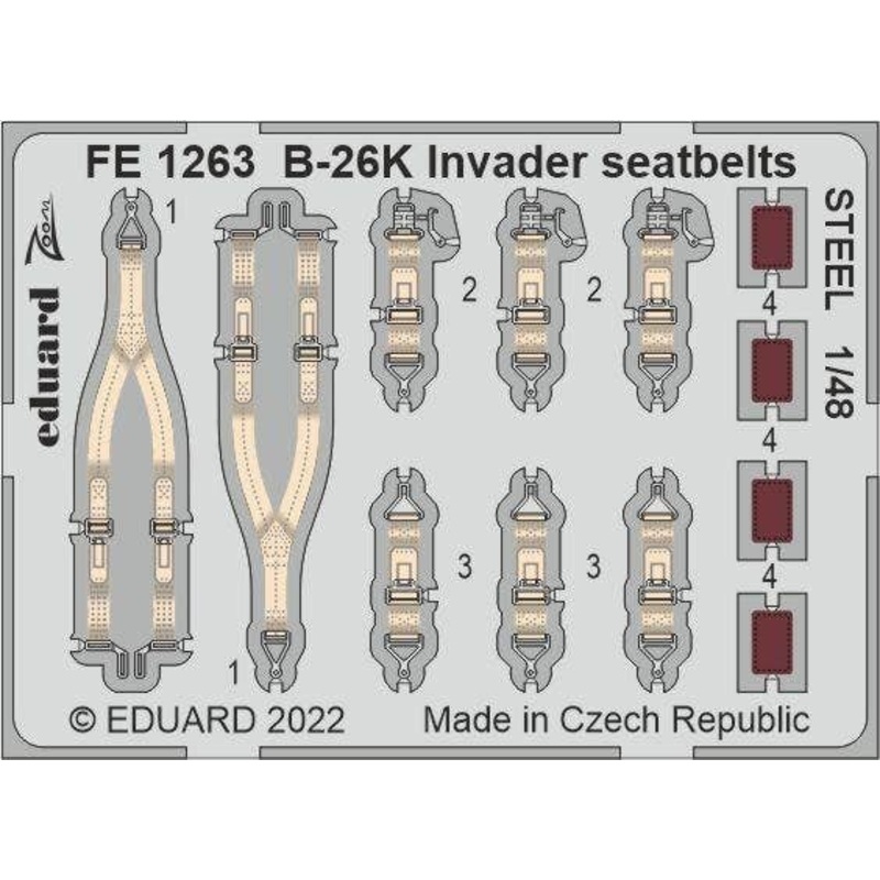 1/48 B-26K Invader Seatbelts STEEL (for ICM)