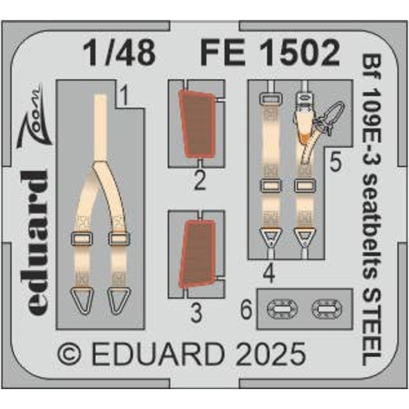 1/48 Bf109E-3 seatbelts STEEL