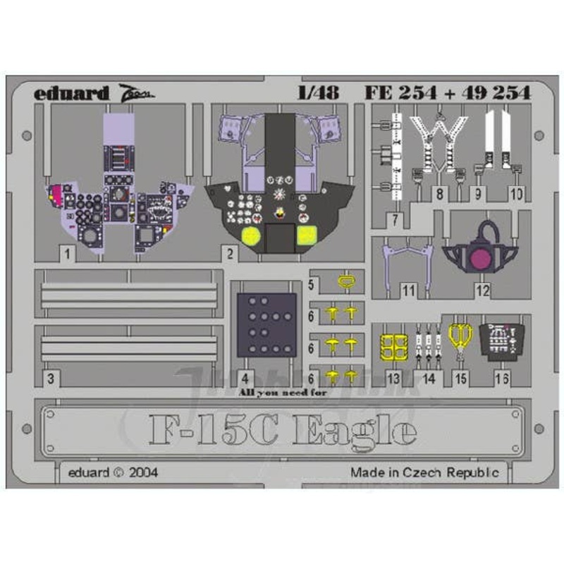 1/48 F-15C Eagle Interior Zoom Color PE (for Academy)