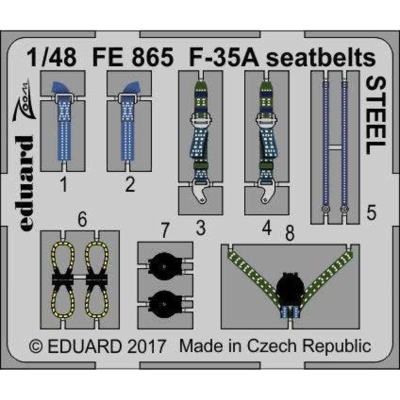 1/48 F-35A Seatbelts Steel (for MENG Model)