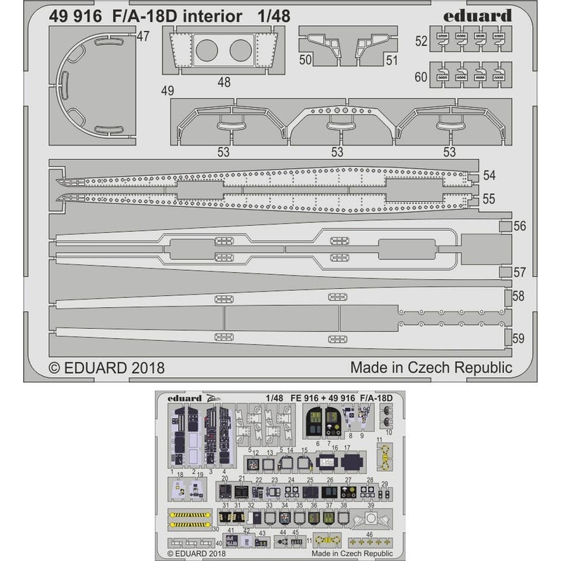 1/48 F/A-18D Interior Photo-Etched Parts (for Kinetic)