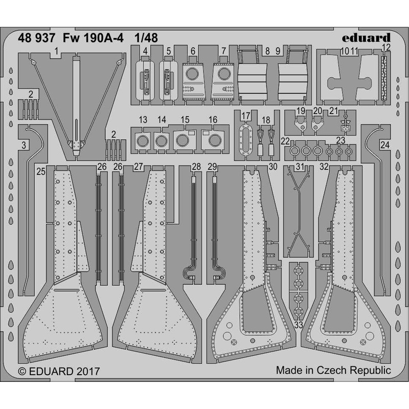 1/48 Fw 190A-4 Photo Etched Parts (for Eduard)