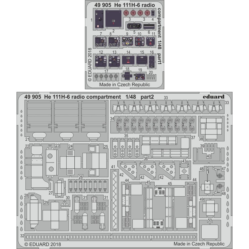 1/48 He 111H-6 Radio Compartment Photo-Etched Parts (for ICM)
