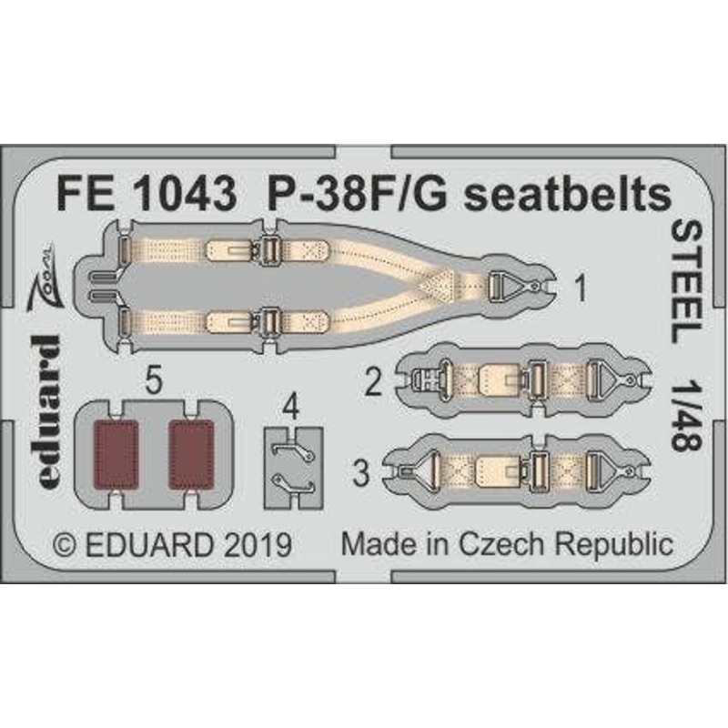 1/48 P-38F/G Seatbelts Steel (for Tamiya)