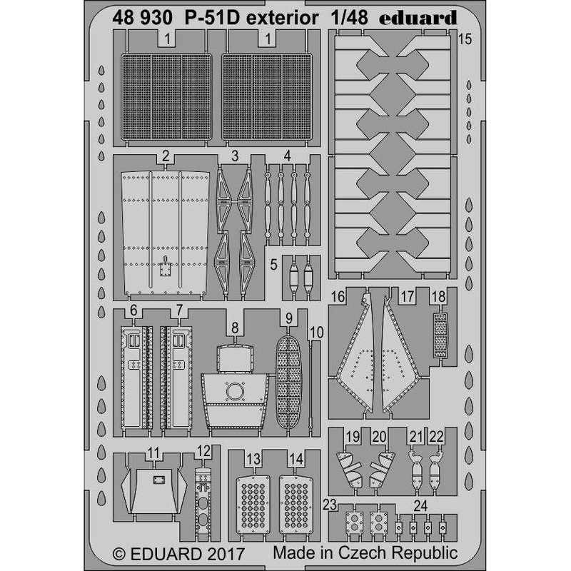1/48 P-51D Exterior Photo-Etched Parts (for Airfix)