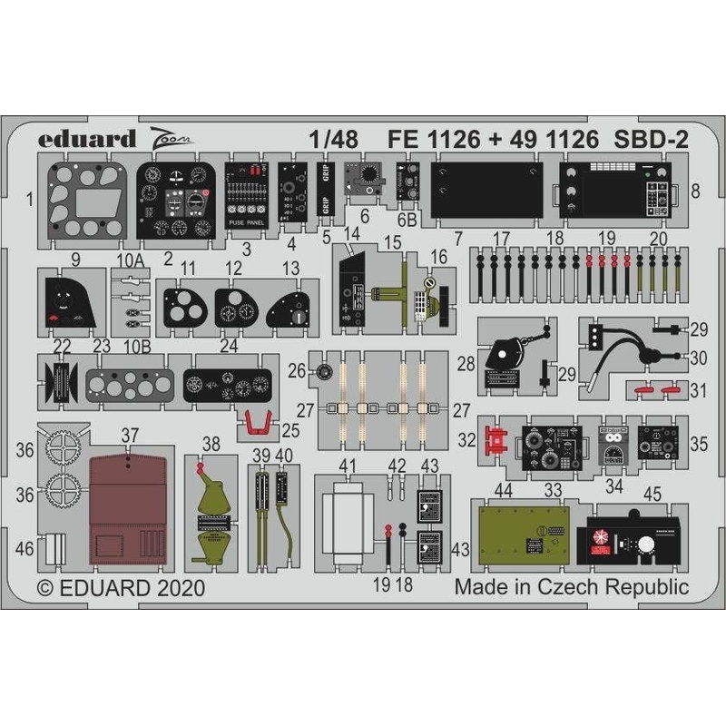 1/48 SBD-2 Etched Parts (for Academy )