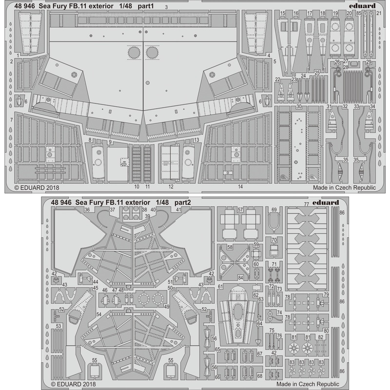 1/48 Sea Fury FB.II Exterior Photo Etched Set (for Airfix)