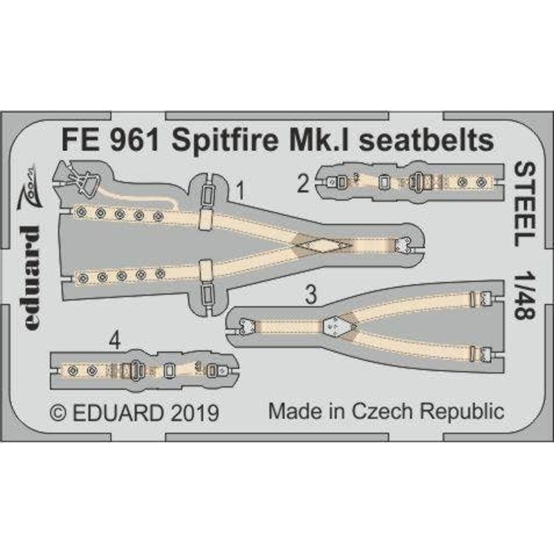 1/48 Spitfire Mk.I Seatbelts Steel (for Tamiya)