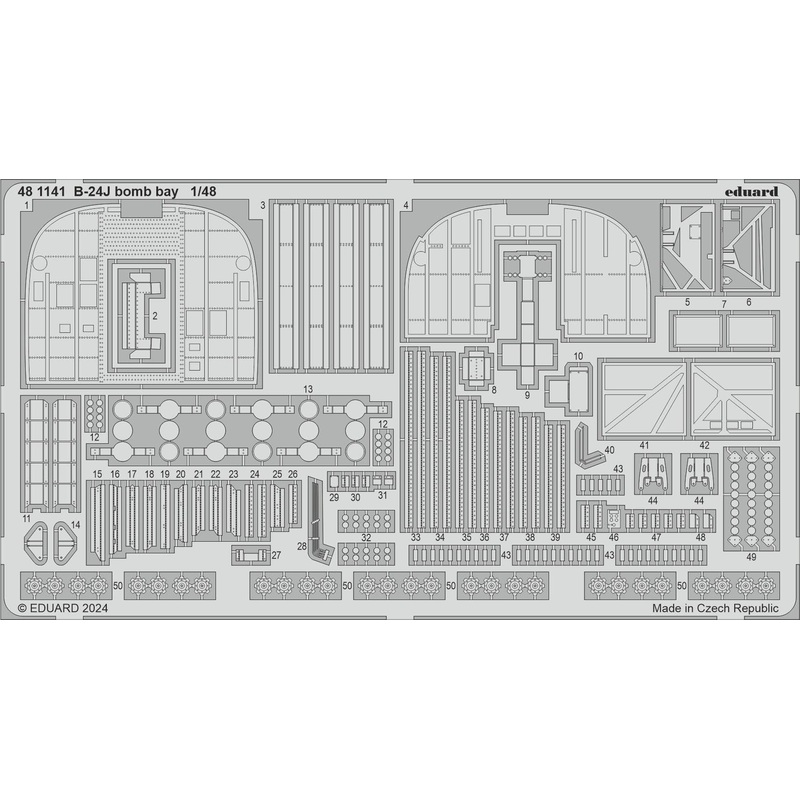 1/48 B-24J bomb bay Photo etched (for Hobby Boss)
