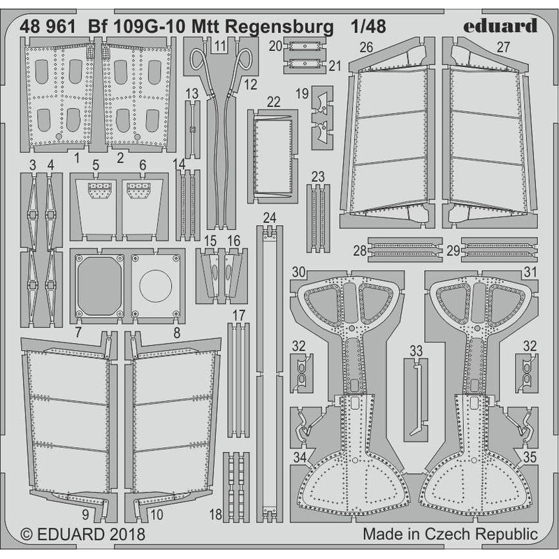 1/48 Bf 109G-10 Mtt Regensburg Photo-Etched Parts (for Eduard)