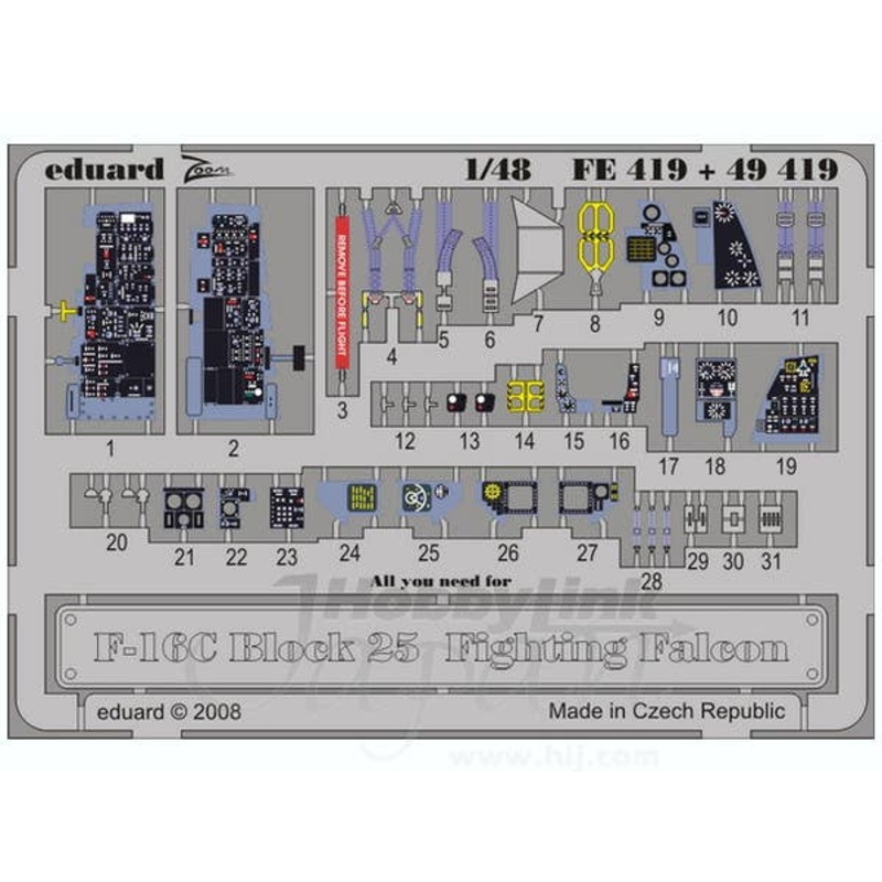 1/48 F-16C Block 25 Self-Adhesive (for Tamiya) Zoom