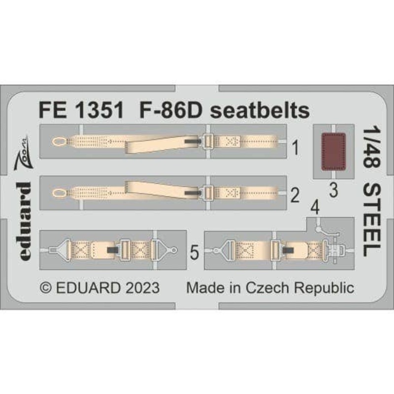 1/48 F-86D Seatbelts STEEL Zoom Photo Etched Parts