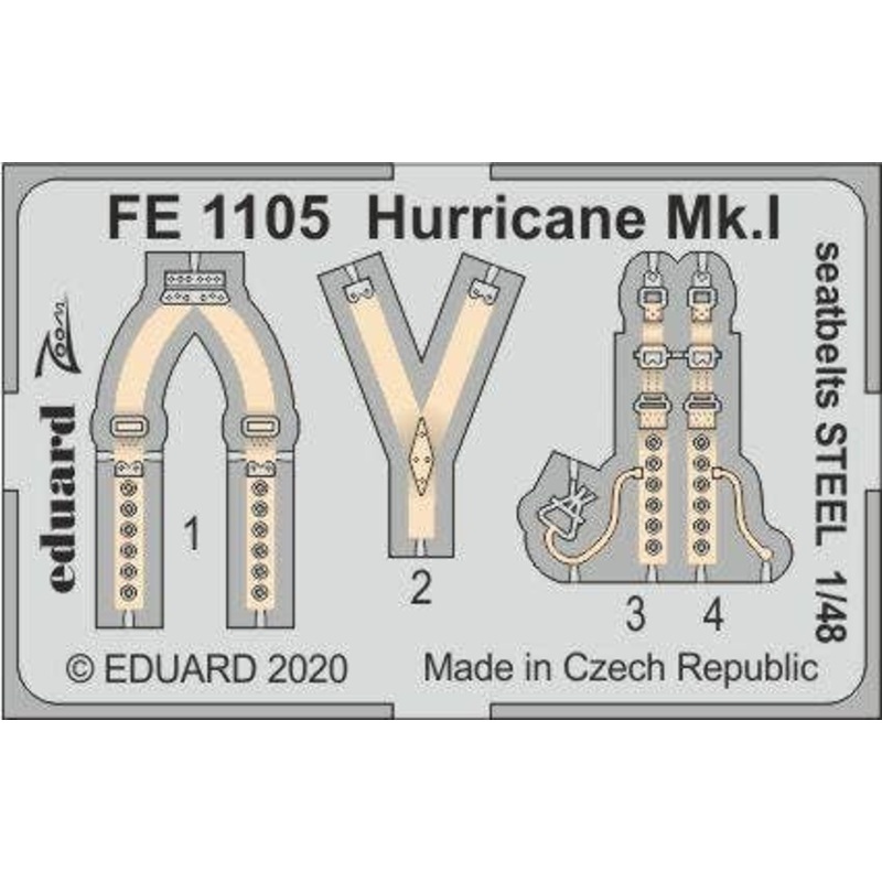 1/48 Hurricane Mk.I Seatbelts Steel (for Airfix)