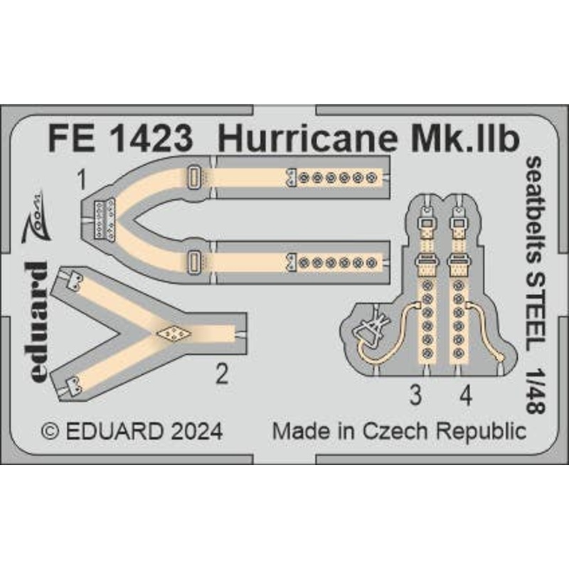 1/48 Hurricane Mk.IIb Seatbelts STEEL Zoom (for Arma Hobby)