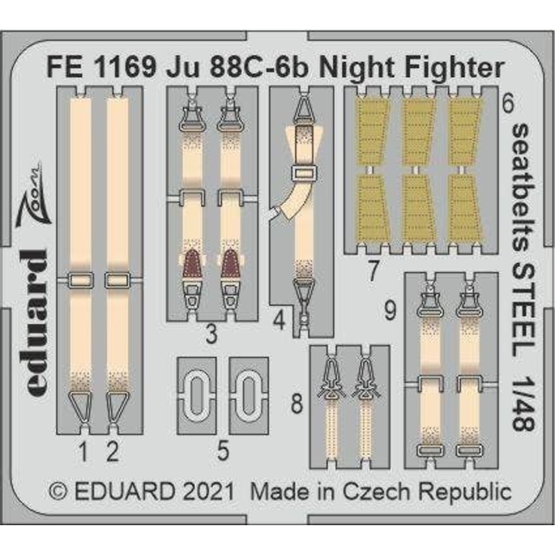 1/48 Ju 88C-6b Night Fighter Seatbelts STEEL (for ICM)
