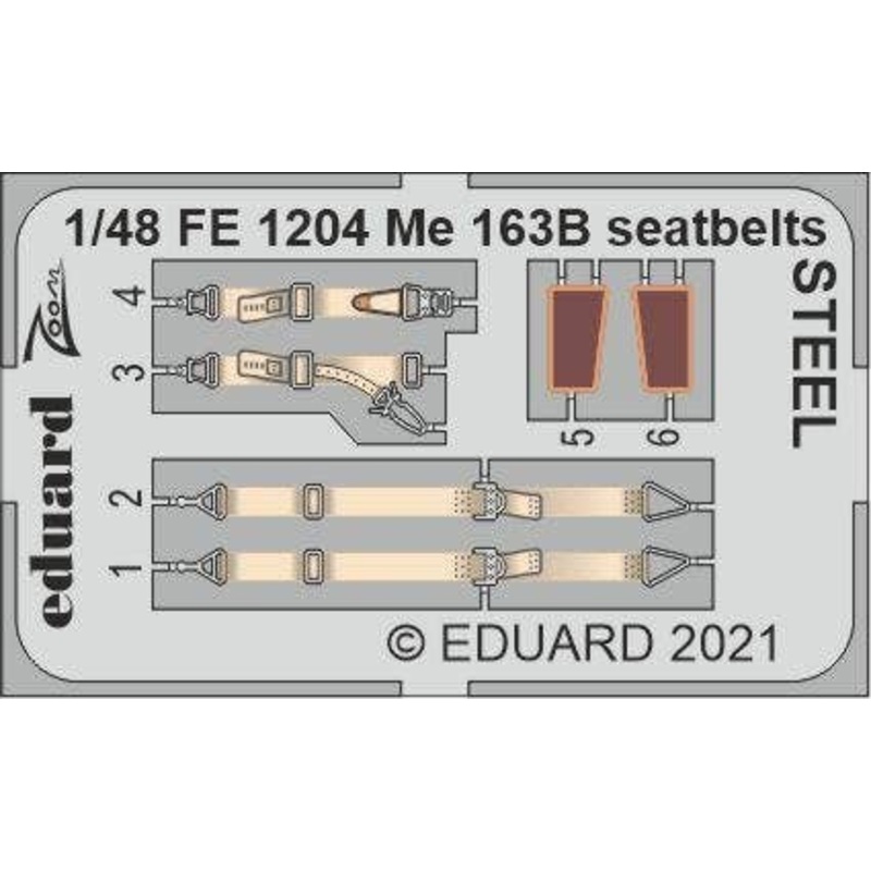 1/48 Me 163B seatbelts STEEL for GasPatch Models