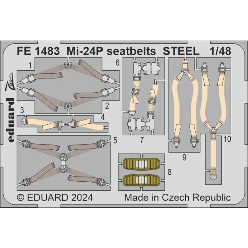 1/48 Mi-24P seatbelts STEEL