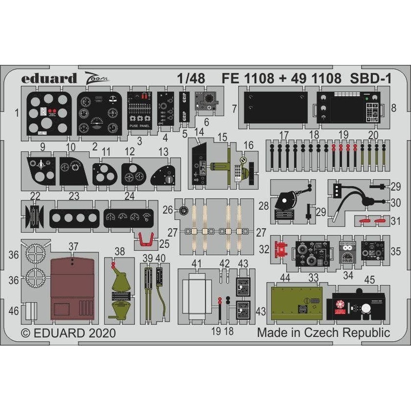 1/48 SBD-1 Zoom Photo-Etched Parts (for Academy)