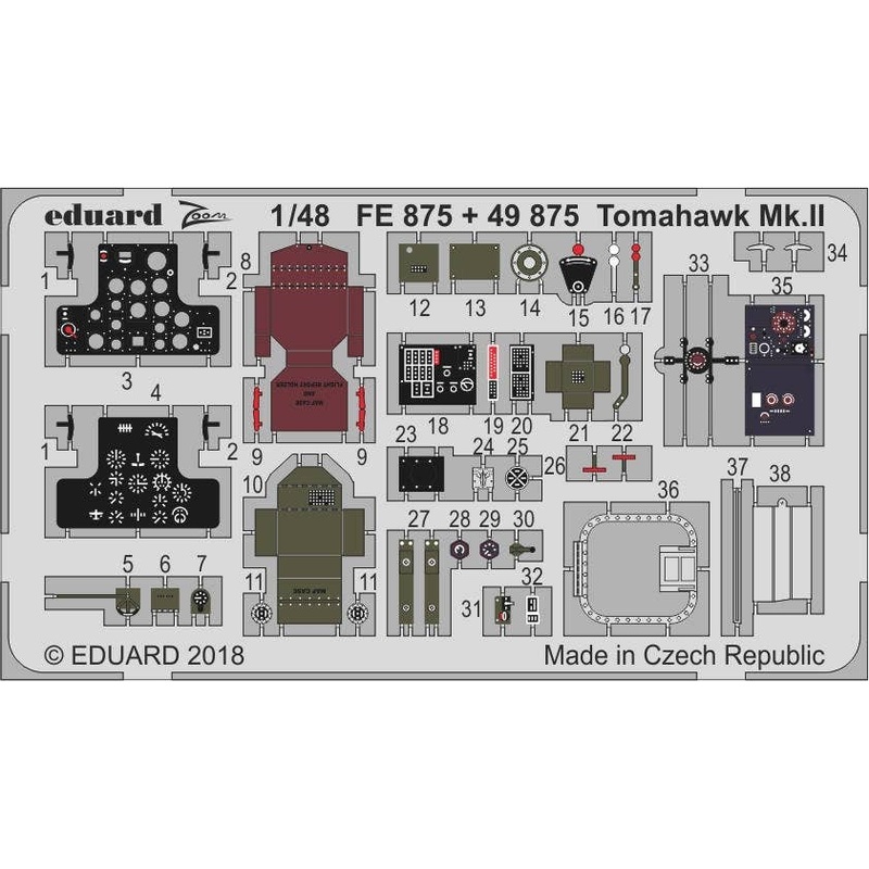 1/48 Tomahawk Mk.II Zoom Photo-Etched Parts (for Airfix)