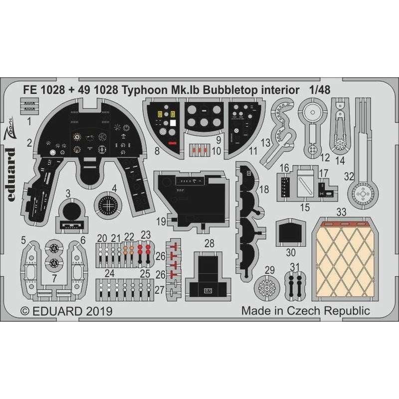 1/48 Typhoon Mk.Ib Bubbletop Zoom Photo-Etched Parts (for Hasegawa/Italeri)