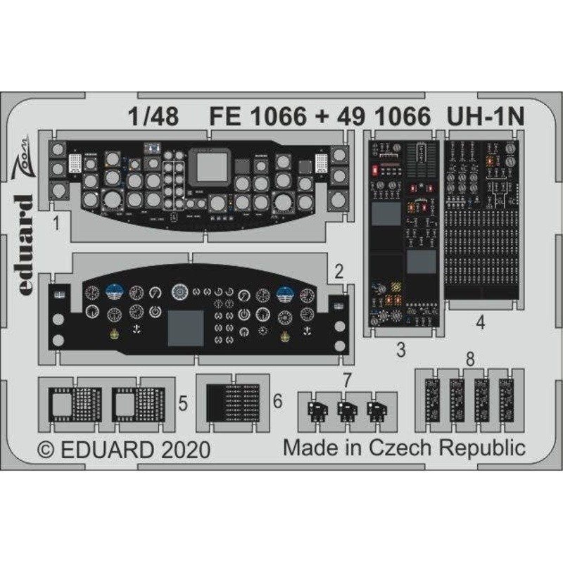 1/48 UH-1N Photo-Etched Parts (for Kitty Hawk)