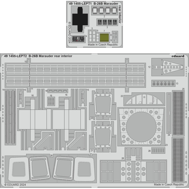 1/48 B-26B rear interior Photo etched (for ICM)