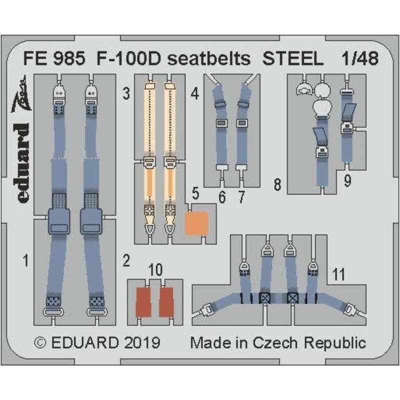 1/48 F-100D Seatbelts Steel (for Trumpeter)