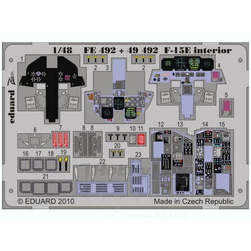 1/48 F-15E Interior Zoom Color PE S.A. (for Academy) 12215