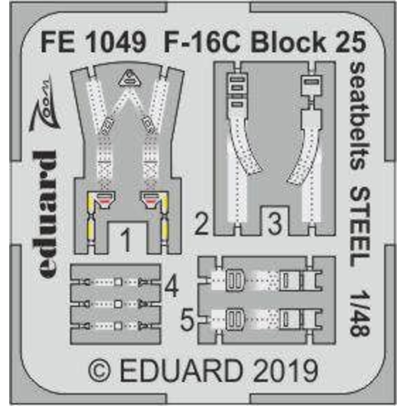 1/48 F-16C Block 25 Seatbelts (Steel) (for Tamiya)