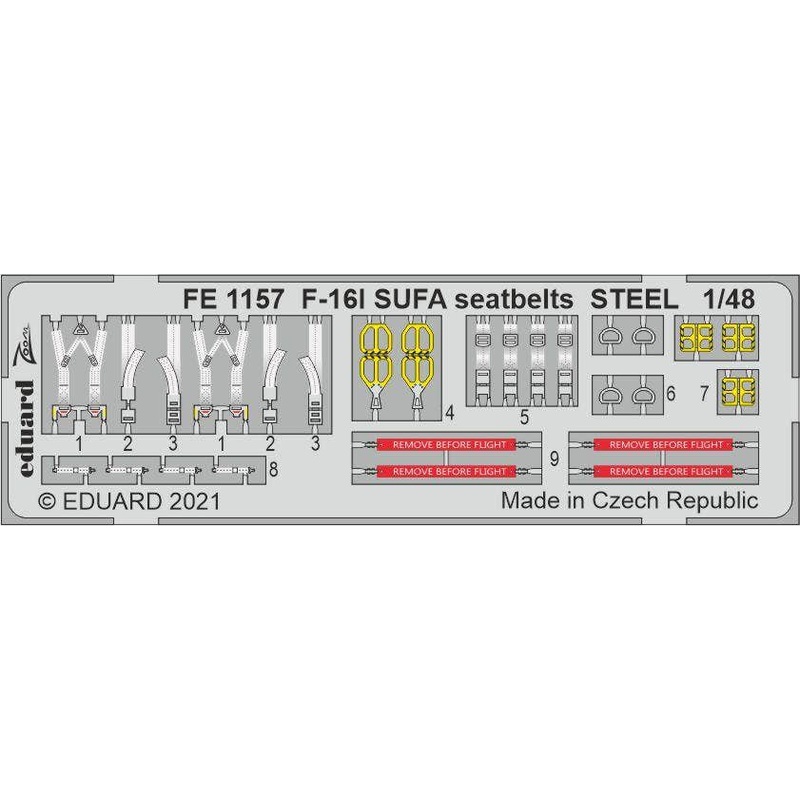 1/48 F-16I Sufa Seatbelts Steel (for Kinetic)